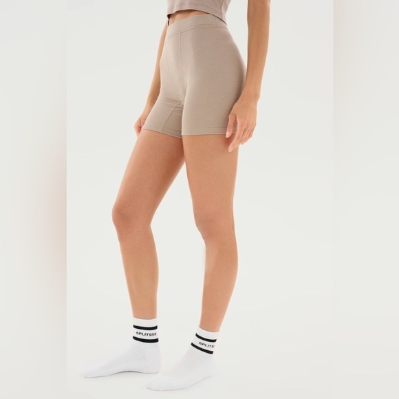 Splits59 Pants - Splits59 Theo Rib Shorts in Taupe- Shorts Only